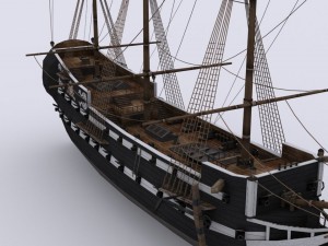 military sailing ships 3D Модель