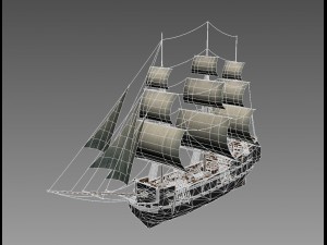 military sailing ships 3D Модель