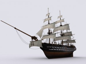 military sailing ships 3D Модель