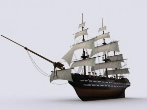 military sailing ships 3D Model