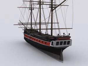 military sailing ships 3D Model