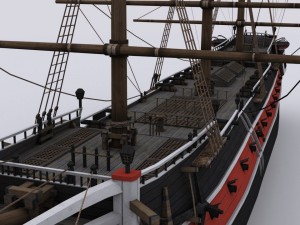 military sailing ships 3D Модель