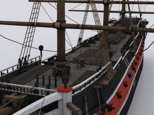 military sailing ships 3D Model