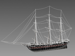 military sailing ships 3D Модель