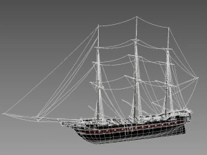 military sailing ships 3D Model