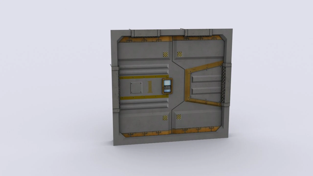 sci fi door 3D Model .c4d .max .obj .3ds .fbx .stl .blend 