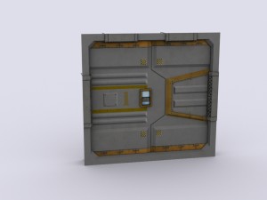 sci fi door Modelo 3D