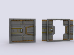 sci fi door Model 3D