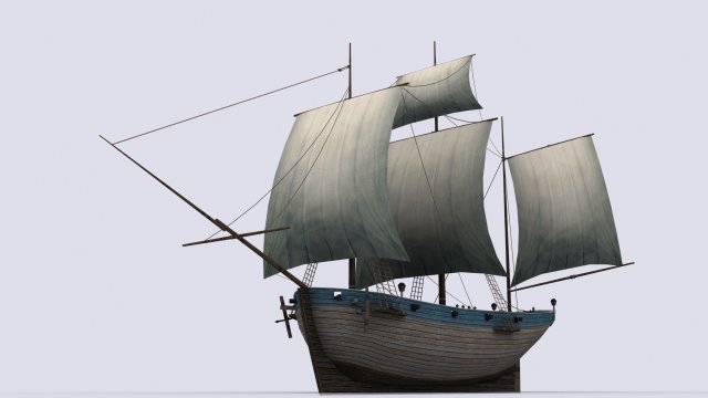 small sailing ship 3Dモデル .c4d .max .obj .3ds .fbx .stl .blend 