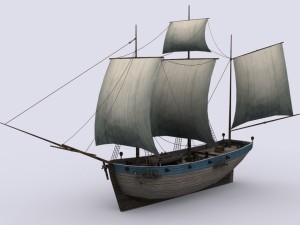 small sailing ship 3Dモデル