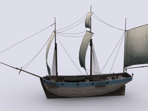 small sailing ship 3Dモデル