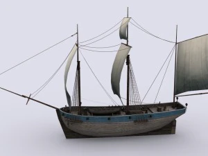 small sailing ship 3D Model