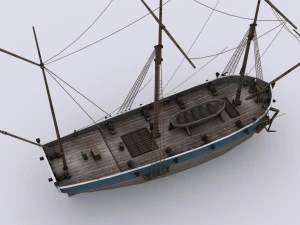 small sailing ship 3D Model