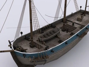 small sailing ship 3D Model