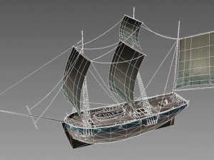 small sailing ship 3Dモデル