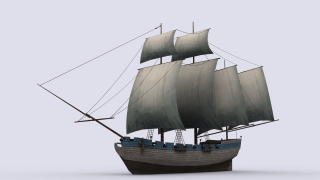 schooner Modelo 3D .c4d .max .obj .3ds .fbx .stl .blend 