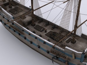 three sailing ship 3D Модель