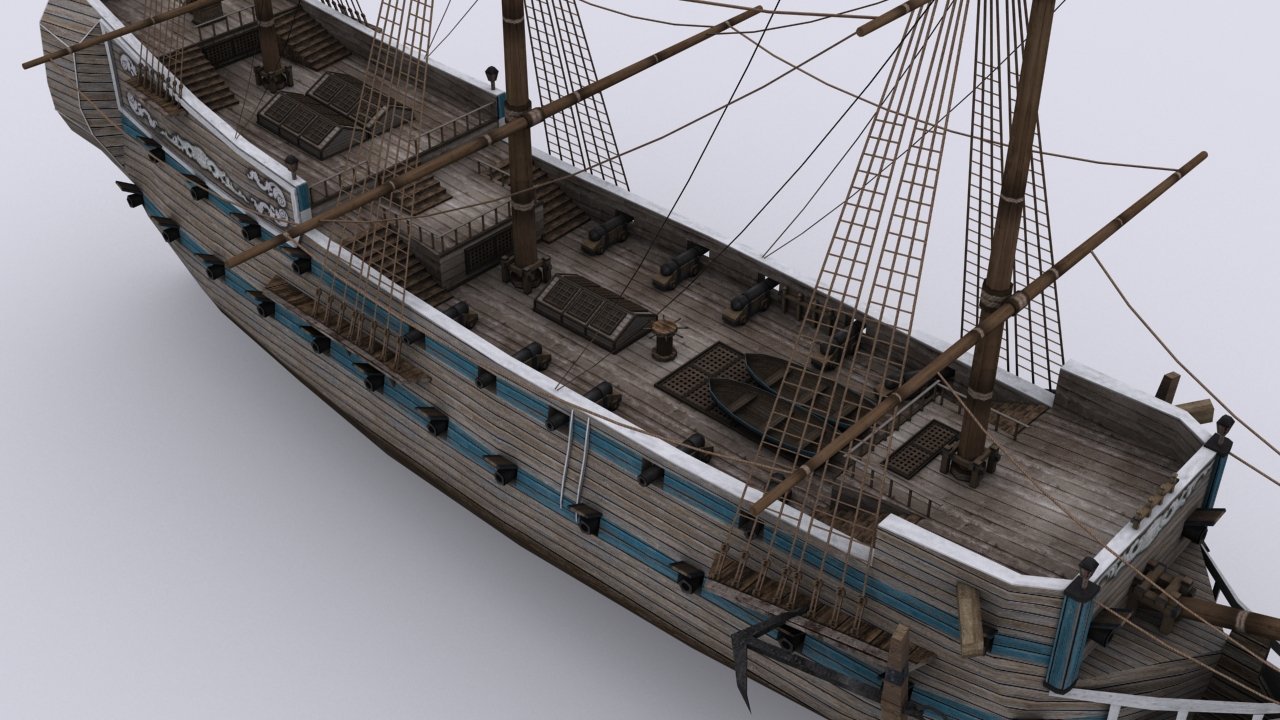 Three Sailing Ship 3d Model In Sailboat 3dexport