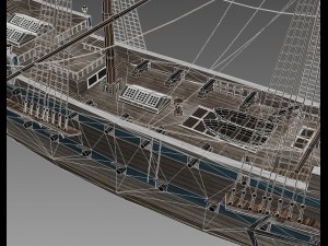 three sailing ship 3D Модель