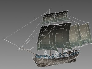 three sailing ship 3D Модель