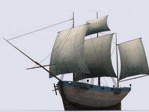 세 척의 범선 3D 모델