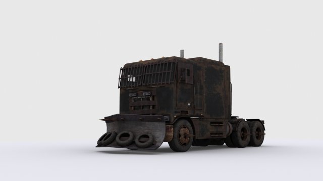 apocalyptic truck Model 3D .c4d .max .obj .3ds .fbx .stl .blend 