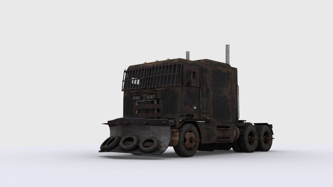apocalyptic truck 3D Model .c4d .max .obj .3ds .fbx .stl .blend