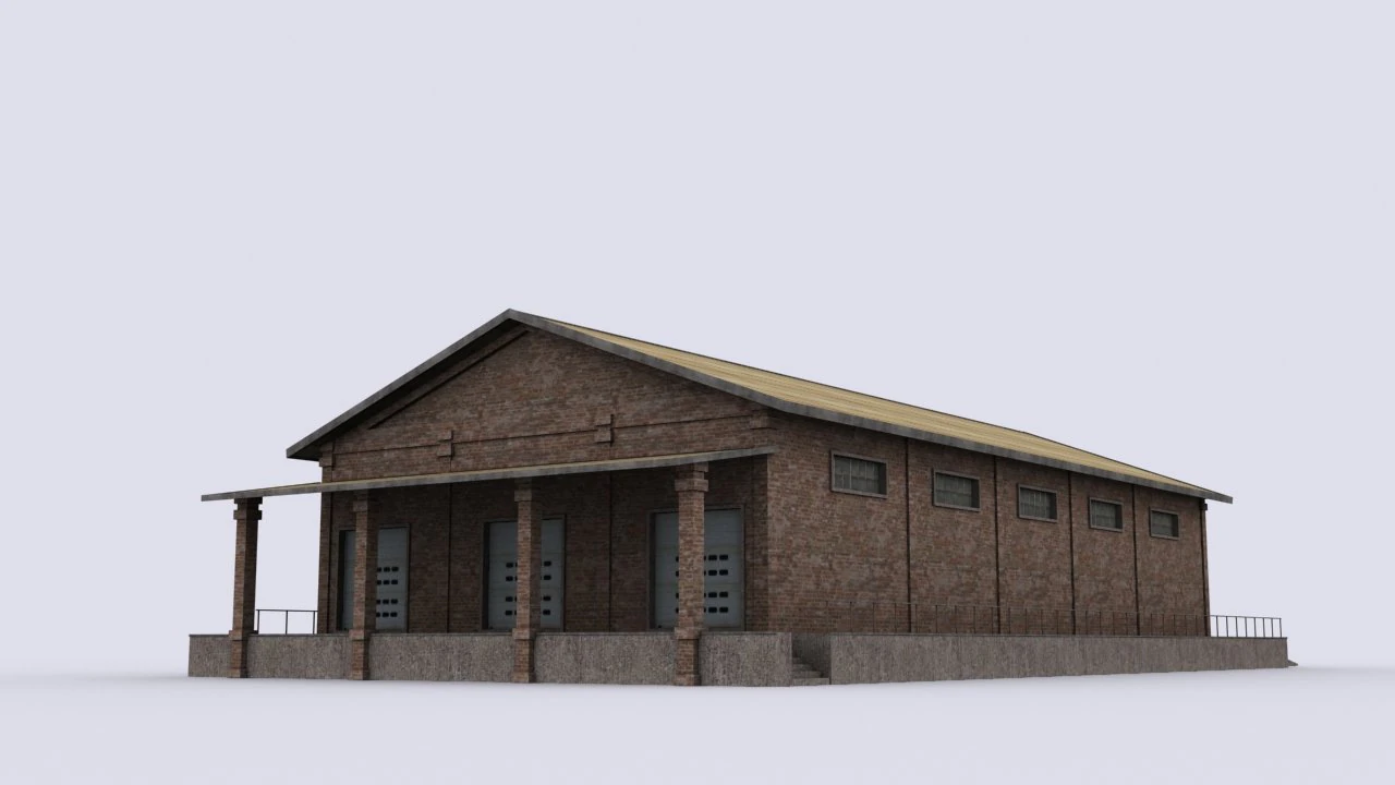production warehouse 3D Model .c4d .max .obj .3ds .fbx .stl .blend