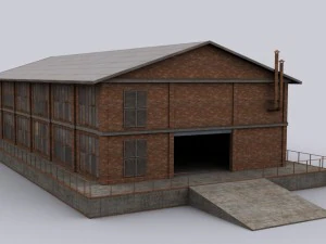 hangar in mattoni Modello 3D