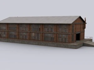 hangar in mattoni Modello 3D