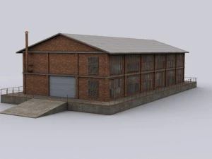 hangar in mattoni Modello 3D