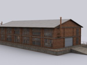 brick hangar 3D Model
