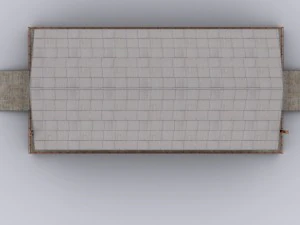 hangar in mattoni Modello 3D