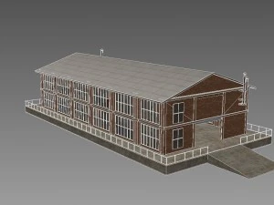 hangar in mattoni Modello 3D