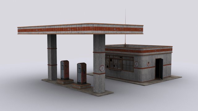 gas station Modèle 3D .c4d .max .obj .3ds .fbx .stl .blend 