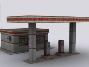 gas station Modèle 3D