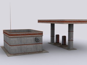 gas station Modèle 3D