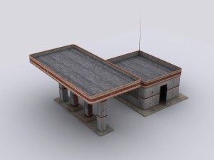 gas station Modèle 3D