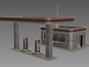 gas station Modèle 3D