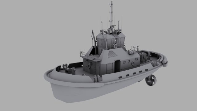 tug boat 3D Модель .c4d .max .obj .3ds .fbx .stl .blend 