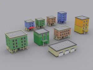 pack houses 1 3D Model