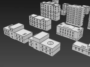 pack houses 1 3D Model
