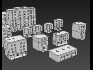 pack houses 1 3D Model