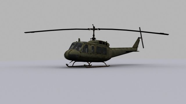 helicopter uh-1 Model 3D .c4d .max .obj .3ds .fbx .stl .blend 