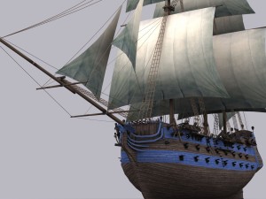 frigate blue 3D Model