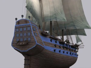 frigate blue 3D Model