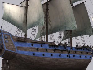 frigate blue 3D Model