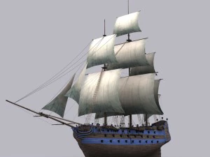 frigate blue 3D Model