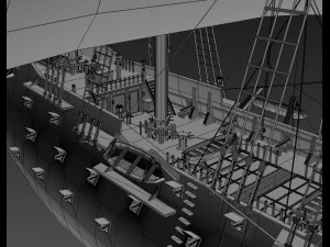 frigate blue 3D Model
