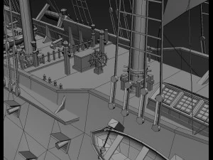frigate blue 3D Model